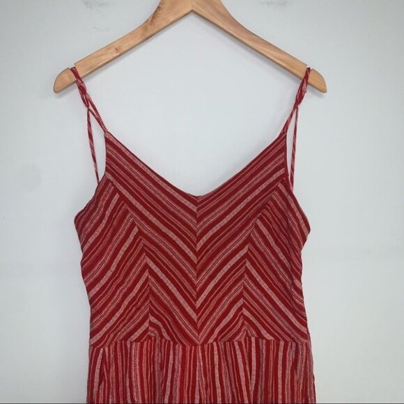 One Clothing Chevron Striped Romper Red White Shorts V-neck Women’s Size Large - Picture 3 of 11